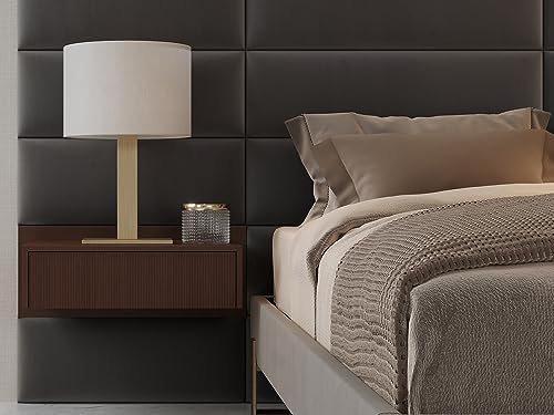 VANT 39 in Floating Wall Mounted Nightstand with Drawer, Oak Walnut Brown