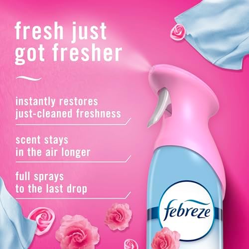 Febreze Air Mist, Air Freshener Spray, Odor Fighting Room Spray, Deodorizer for Home Bathroom Kitchen Office Apartment Dorm Room Classroom, Downy April Fresh Scent, 8.1oz (Pack of 2)