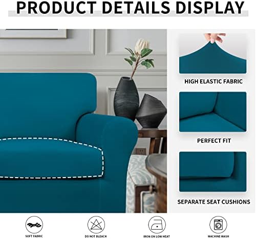 Easy-Going 2 Pieces Stretch Sofa Slipcover for Armchair Washable