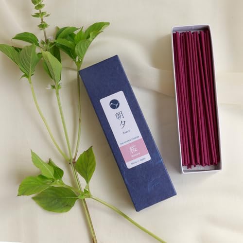 Asayu Japan Sakura Cherry Blossom Incense Sticks, Low Smoke Japanese, 20g