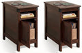 WLIVE End Tables for Living Room & Bedroom w/Charging, Narrow Nightstand