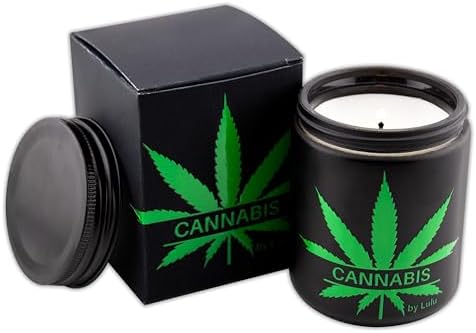 Lulu Candles Cannabis Scented Soy Jar Candle, 8 Oz. Mason Jar