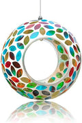 Yinns Bird Feeder, Hanging Fly Through Mosaic Glass Birdfeeder Garden Decor