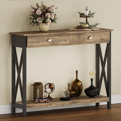ChooChoo 47" Farmhouse Console Table with Drawer for Entryway