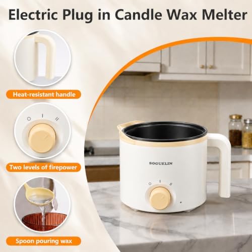 SOGUELIN Wax Melting Pot for Candle Making with Pouring Spout