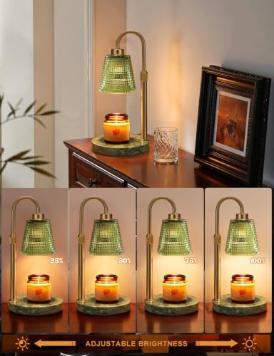 Marble Green Candle Warmer Lamp with Timer Home Decor Gifts for Women
