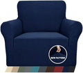 ZNSAYOTX 1 Piece Jacquard Chair Slipcovers for Living Room High Stretch Chair Covers with Arms Anti Slip Pets Friendly Couch Sofa Armchair Cover Furniture Protector (Chair, Navy Blue)