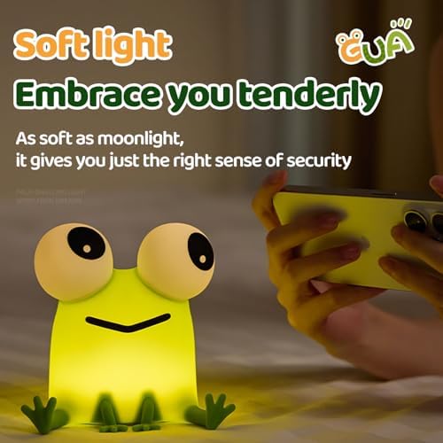 Frog Night Light for Kids, Cute Dimming Nursery Bedside Lamp Decor