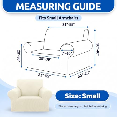 KEKUOU Stretch Chair Sofa Slipcover, Single Couch Cover,Beige