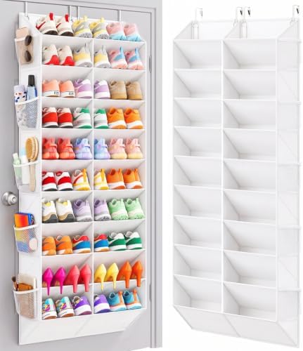 20-30 Pairs Over the Door Shoe Organizer with Side Mesh Pockets