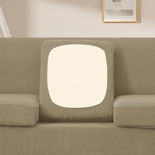 U-NICE HOME 3 Pieces Stretch Loveseat Couch Cover, Sand
