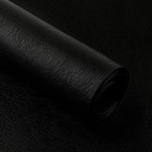 ADRIMER Fall Placemats Set of 4, Heat Resistant Faux Leather, Black