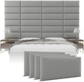 Vänt Wall Mounted Headboard Panels, Queen/Full, Vintage Leather Light Grey