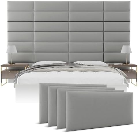 Vänt Wall Mounted Headboard Panels, King/Twin, Vintage Leather Light Grey