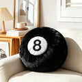 Black 8 Ball Pillow,14 inch 8 Ball Throw Pillow Soft Round Plush Decorative Cushion Hugging Pillow for Sofa Bed