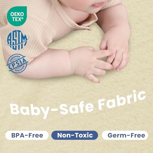 Baby Play Mat for Floor,59 * 71in(Vanilla)