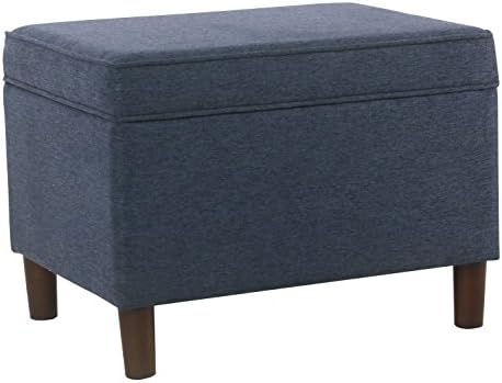 Spatial Order Home Decor | Dinah Collection Modern Storage Ottoman | Ottoman with Storage for Living Room & Bedroom (Navy)