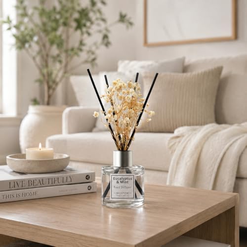 Reed Diffuser Set of 3 Pack,Citrus,Clean Linen,Ocean Scented Oil Diffuser with 12 Sticks,Reed Diffuser for Home Living Room Office Bathroom Air Freshener,50ml x 3