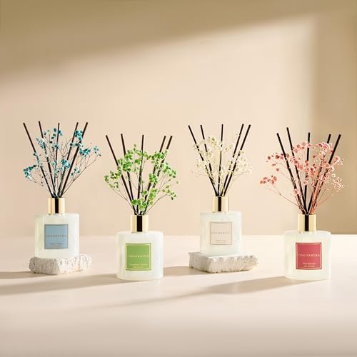COCORRÍNA Reed Diffuser - Coconut Beach 6.7 fl oz Reed Diffuser with Sticks, Home Bedrrom Bathroom Shelf Decor