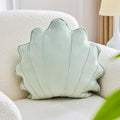 Uvvyui Shell Pillow Seashell Throw Pillow Shell Shaped Decorative Pillows Soft Velvet Sea Shells Pillow Aesthetic Home Decor Sea Ocean Beach Cushion Bed Pillow（Sage Green, 15x13 Inch）