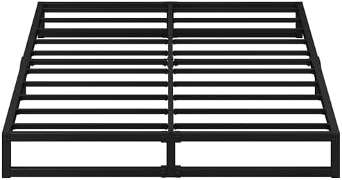 EMODA 7 Inch King Size Bed Frame No Box Spring Needed, Heavy Duty Metal Platform with Steel Slats, Noise Free, Easy Assembly, Black