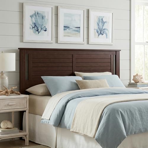 ComfIQ Serene Wood Panel Headboard with Horizontal Scoring, Queen, Walnut