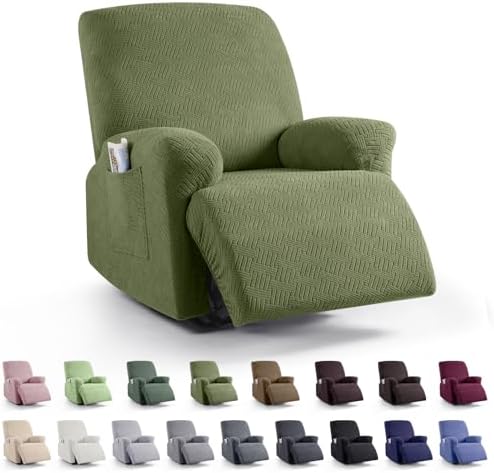 KinCam Recliner Chair Covers, Stretch Reclining Cover, Olive Green