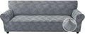 JIVINER 1 Piece Couch Cover for 3 Cushion Couch, Stretch Extra Large Sofa Covers with Elastic Bottom, Washable Oversized Sofa Slipcovers Feature Geometrical Jacquard Fabric (XL Sofa, Light Grey)