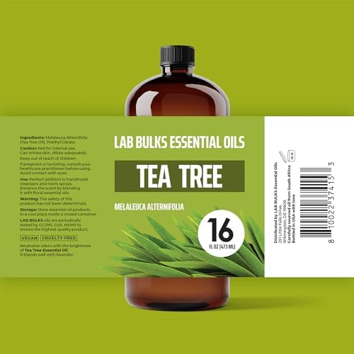 Lab Bulks Essential Oil Tea Tree 16 oz - 2 Pack - Bulk Bottles