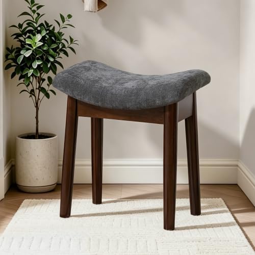 Royal Windsor Vanity Stool, 18" H Makeup Chair,Small Ottoman Stool
