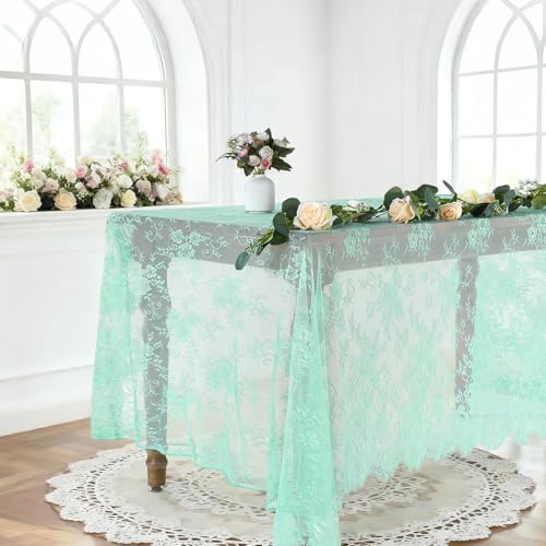 Lace Table Cloth Vintage Lace Tablecloth Desk Fabric 60x120Inch for Garden