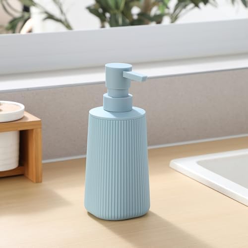 YAUKPH Small Soap Dispenser for Bathroom and Kitchen Light Blue