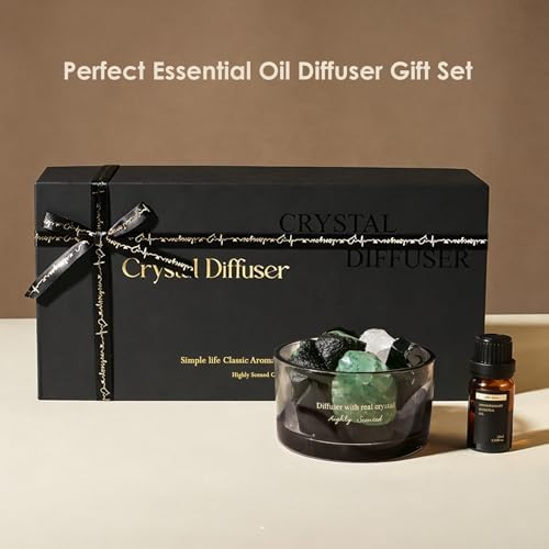Crystal Stone Aroma Diffuser with Essential Oils for Home, Bathroom, Office, Home Decor & Fragrance 2 in 1