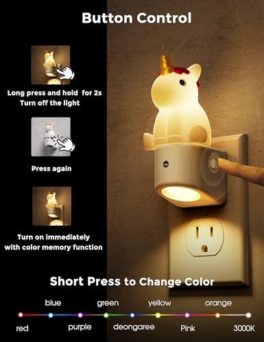 L LOHAS LED Plug-in Night Light, Kids, Cute Color Changing LED Night Light