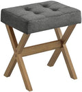 SONGMICS Makeup Stool, Padded Vanity Foot Rest, Solid Wood X Legs