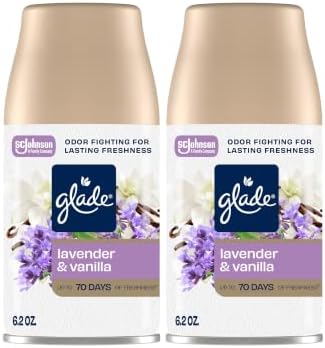 Glade Automatic Spray Refill, Air Freshener for Home and Bathroom, Lavender & Vanilla, 6.2 Oz, 2 Count
