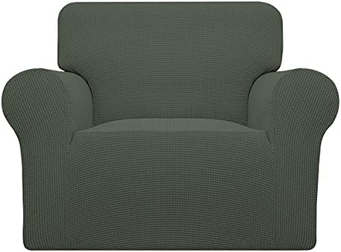 Easy-Going Stretch Chair Slipcover with Arm Washable Olive Green