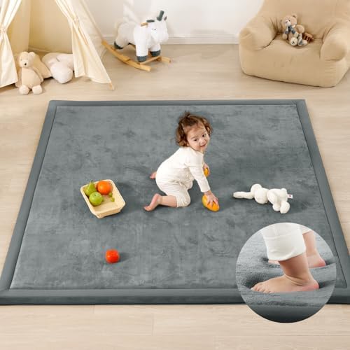 1.3" Thick Baby Play Mat for Floor,39x59 Memory Foam Tummy Time Mat