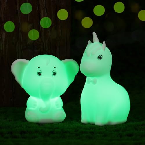 LOVERUIS Cute Night Light for Kids Colorful Unicorn Elephant Night Lights