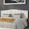 Flash Furniture Cambridge Button Tufted and Diamond Stitched Upholstered King Size Headboard in White Fabric