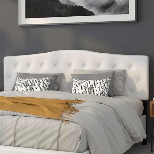 EMMA + OLIVER White King Tufted Headboard