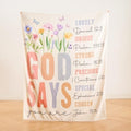Christian Gifts for Women – “God Says You are” Scripture Throw Blanket with Bible Verses, Inspirational Religious Fleece Blanket for Mom Wife Sister Friends, Soft & Cozy, 50x60