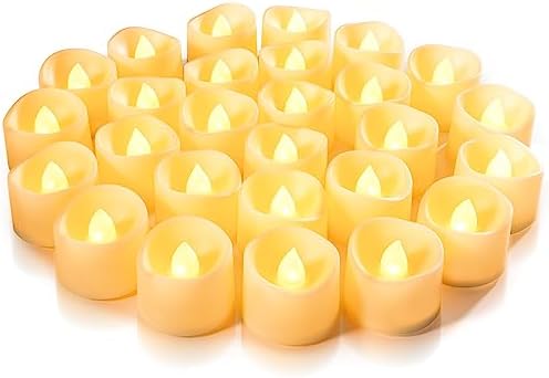 Homemory 100-Pack Flameless Tea Lights Candles Battery Operated, 200+ Hours
