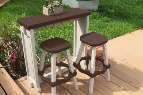 Patio Bar Set: Multiple Color Options, with or Without Stools, Durable & Stylish, USA Made - Perfect for Outdoor Spaces. (Warm Grey/Espresso, Single Bar with 2 Barstools)