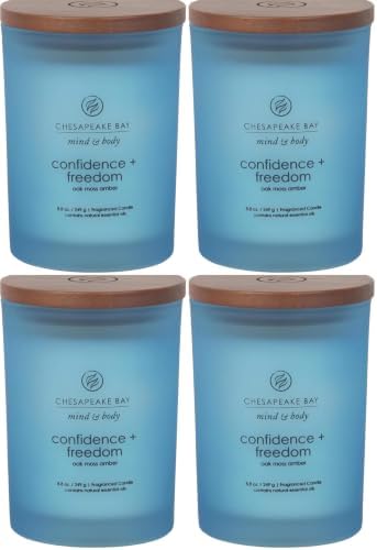 Chesapeake Bay Candle Scented Candle Confidence + Freedom (Oak Moss Amber) Medium Home Décor 8.8oz (Pack of 4)