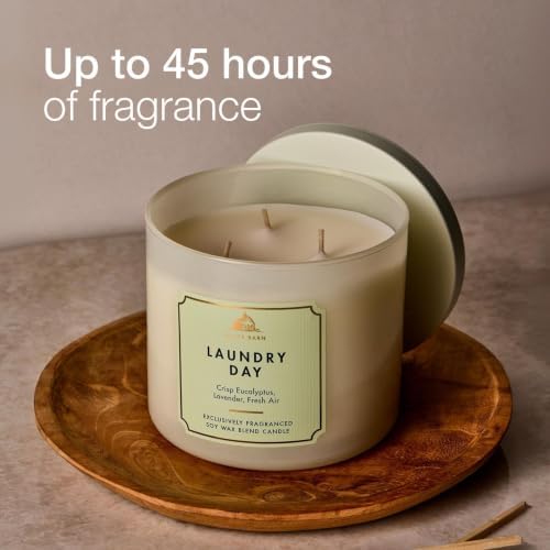 Bath & Body Works 3-Wick Candle, Laundry Day Scent, 2 Pack