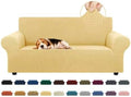 KEKUOU Stretch Loveseat Couch Cover, 2 Cushion Couch Slipcover,Champagne