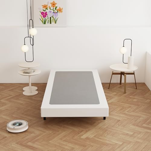 Box Spring Twin 4 Inch Low Profile Bed Base with Fabric Cover