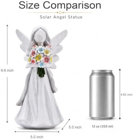 Goodeco Solar Angel Statue with Bouquet LED Light Garden Decor