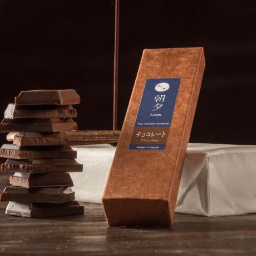 Asayu Japan Chocolate Incense Sticks, Low Smoke Japanese Incense, 20g